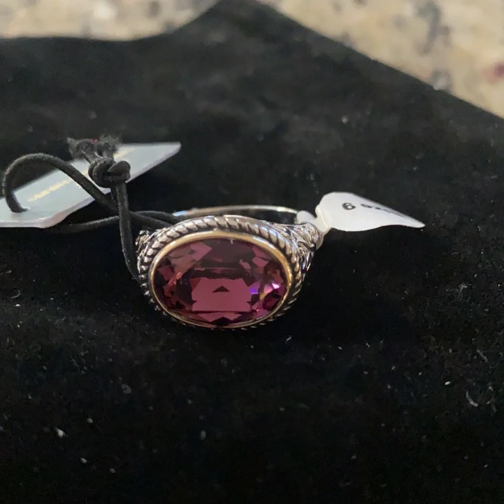 05:08.  Bleu * Sage Sterling Silver & 14K Amethyst Ring